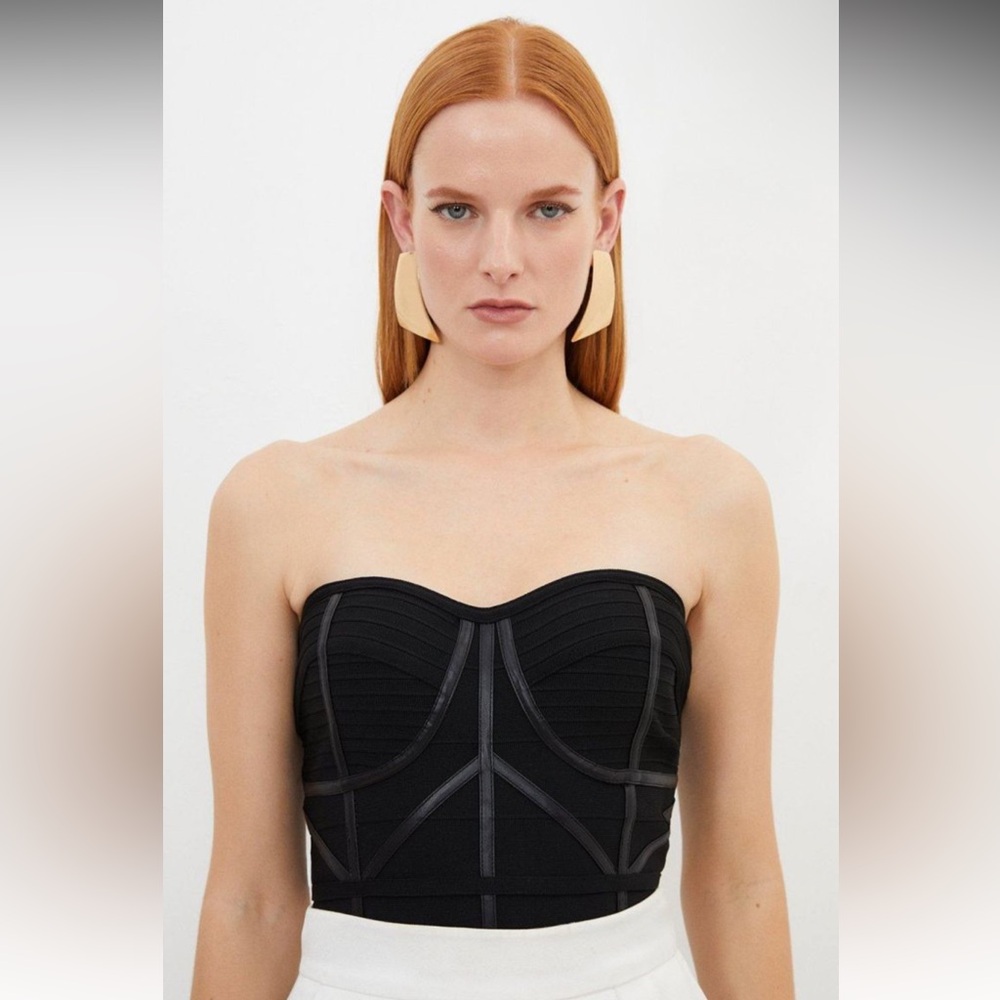 Karen Mullin Black Strapless Bustier Top - Never Worn